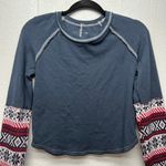 H&M Tribal Aztec Womens Cropped Sweater Small Stretch Cotton Boho Festival Western Photo 1