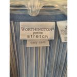 Worthington  Petite Stretch Blue Stripe Button Up Shirt Easy Care Women 16P Photo 1