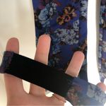 ZARA  women purple floral stirrup pants size small FLAWS stretch flowers Photo 4