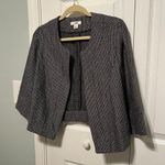 Cato Black White Open Cropped Suit Jacket Womens Size Large Office Work Business Photo 9