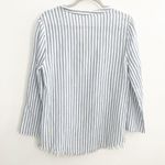 Beach Lunch Lounge Marine Striped Shirt Top SMALL Blue White Long Sleeve NWOT Photo 3