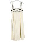 LALAVON Cotton Boho Isla Wavy Breeze Tiered Maxi Dress Cream Black Size M Size M Photo 6