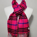 Hollister  pink plaid oblong fringe scarf 15x70 Photo 0