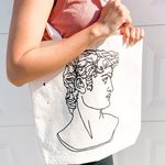 shop jade vella michelangelo state of david 100% organic cotton tote bag Photo 0