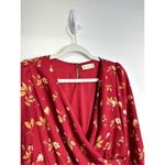 Altar'd State Altar’s State Romper Womens Floral Red/Tan Long Sleeve Ruffle Detail Size Medium Photo 5