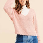 Free People Finders Keepers V-Neck Sweater in Peach Size X-Small Photo 0