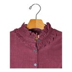 Boden Shirt Women 6 Burgundy Lace Neck Corduroy Button Down NWT Preppy Career Purple Photo 2