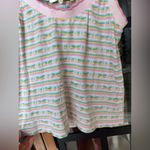 Love Shack Fancy  Maven tank top knit butterflies striped scalloped pastel Photo 6