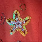 Quacker Factory Quacker‎ Factory top shirt Sz1X orange sequin seahorse starfish beach cruise Sea Photo 4