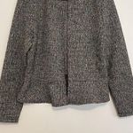 Loft ANN TAYLOR Outlet Black White Rainbow Tweed Peplum Open Front Blazer Jacket Photo 2