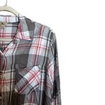 Woolrich Top Womens XL Multicolor Plaid Button Up Shirt Rayon Long Sleeve Blouse Photo 2