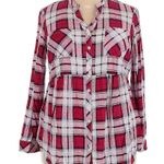 Torrid Plaid Emma Babydoll Challis Button-Front Tunic Blouse Plus Size 2X Photo 2