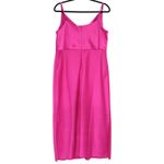 BHLDN  Anthropologie Cali Satin Cowl-Neck Midi Slip Dress Pink Raspberry Size 16W Photo 5