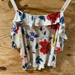 New York & Co. Floral Top Ruffle Cold Shoulder M Photo 5