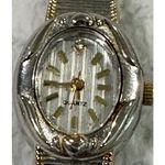 Oval Face Quartz Womens‎ Silver & Gold Tone Elegant Watch 22508 S60 Photo 6