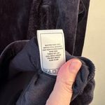 NWT Monrow Neptune Navy with stripe Brown Velour full zip jacket Size Small Blue Photo 6