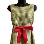 kim rogers Kim Rodgers Sleeveless Classic Summer Dress Green and Pink Bow Sz 6 Petite Photo 5