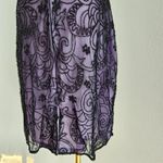 Vintage 90s Laurence Kazar Purple Black Beaded Sheath Dress Sleeveless Mini S Photo 9