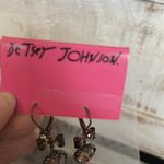 Betsey Johnson Heart Bow Dangle Earrings Rose Y2K New with Tags Gem Glitz Photo 1