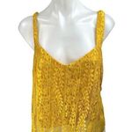 Lush Clothing Lush Yellow Floral Lace Sleeveless V-neck Cami Camisole Tie Strap Tank Top Sz L Photo 0
