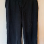 Eileen Fisher  Pants Womens Large Black Classic Business Cropped Wide Leg Pockets Photo 0