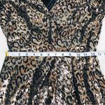 ASTR ‎ Selene Leopard Print Sequin Mini Dress Gold Black Wrap Mobwife Size Small Photo 10