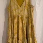 Sincerely Jules Yellow Patterned Mini Dress Size L Photo 0