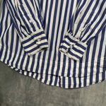 J.Crew Striped Split Neck Tunic Top Long Sleeve Women Size Medium Blue White Photo 3