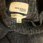 Aritzia Wilfred Free () charcoal grey ribbed mockneck sweater dress Italian yarn Photo 5