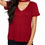 Sanctuary NWOT Choker V Neck Blouse Short Sleeve Light Pink Polyester SZ Small Photo 1