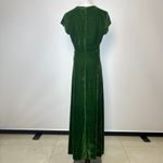 Reformation NWT  Merel Velvet Midi Dress In Green Velvet Size M Photo 5