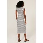 Rixo Antibes Navy White Striped Ribbed Knit Collared Sleeveless Midi Dress M Blue Size M Photo 2