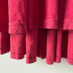 True Craft Red Babydoll Top Long Sleeve round neck cotton blend solid ribbed NWT Photo 3