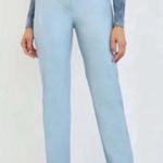 Aritzia Wilfred Melina vegan leather straight leg pant baby blue 00 30" inseam Photo 1