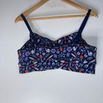 Duluth Trading Co Organic Cotton Bra In Garden Tool Print‎ Large Blue Photo 1