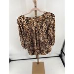 Month Of Sundays Cheetah Print Roll Tab 3/4 Sleeve Shirt Womens Size 1X Photo 5