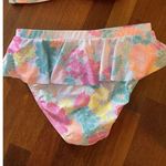 Island Soul Ruffle Bikini Pastel Yellow Pink Purple Floral Juniors Size XL Strappy Back NEW Photo 2
