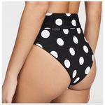 Mara Hoffman  goldie polka dot high waisted tie bikini bottoms black white Photo 9