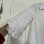 Lilly Pulitzer  100% cotton collar frill sleeves white top Photo 1