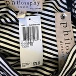 Philosophy Body Con Black/White Striped L/S Dress NWT $78 Size XS Photo 4