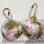 Shade & Shore  White Ruched Purple‎ Floral Bikini Top 38 D. Photo 5