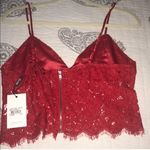 Bardot  Sienna Red Lace Bralette Crop Top Photo 2