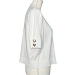 JM Collection  White Gold Tole Hardware Short Sleeved Women’s Cardigan Petite L Photo 4