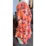 Ann Taylor NWT $64.99 Factory One-Slv Orange Floral Print Boho Top, Sz 4 Photo 3