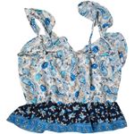 Nine Britton Stitch Fix Women Cream Blue Floral Tank Top L NWT Photo 3