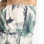 Sans Souci Boho Tropical Palm Print Off Shoulder Maxi Dress 3/4 Sleeve Tie Elastic Waist M Photo 10