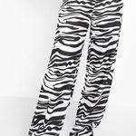 Boohoo Trendy Zebra Print Wide Leg Flare Pants Photo 0