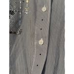 LASOLAS Pinstripe Button Up Shirt Rhinestone Cat Embellished Pockets L Black Size L Photo 11