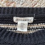 Artisan NY ‎ Women's Black White Stripe Sweater Size Medium Photo 3