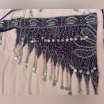 Purple and Silver Embroidered Butterfly Top and Skirt Set Photo 1